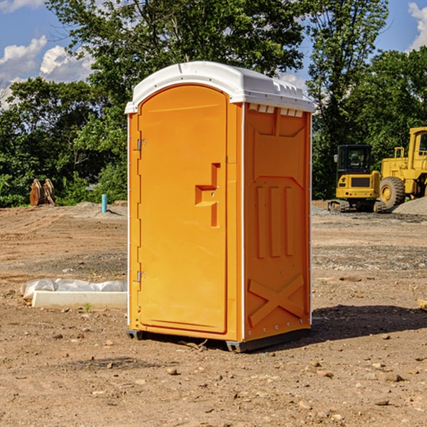 how often are the portable restrooms cleaned and serviced during a rental period in Lowland TN